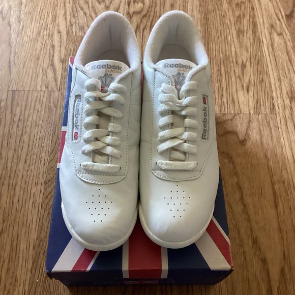 NEW VTG Y2K 1999 REEBOX PRINCESS WHITE LEATHER TENNIS SHOES TERRY LINING 7.5 - Picture 2 of 8